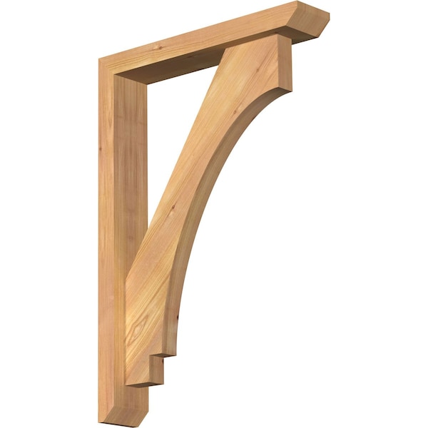 Ekena Millwork Imperial Slat Smooth Bracket w/ Offset Brace, Western Red Cedar, 3 1/2"W x 18"D x 26"H BKT0402X18X26IMP06SWR - main